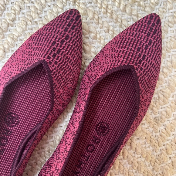 Rothy’s Fig Python Print Point Flats Slip On Purple - Picture 3 of 11